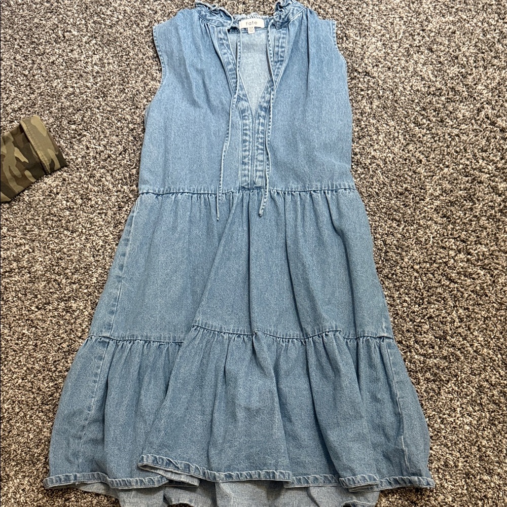 Stylish Blue Denim Kids Dress